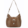 American West Zip top structured hobo with side pockets and an adjustable shoulder strap