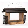 Bamboo Hopper Feeder With Suet Cages
